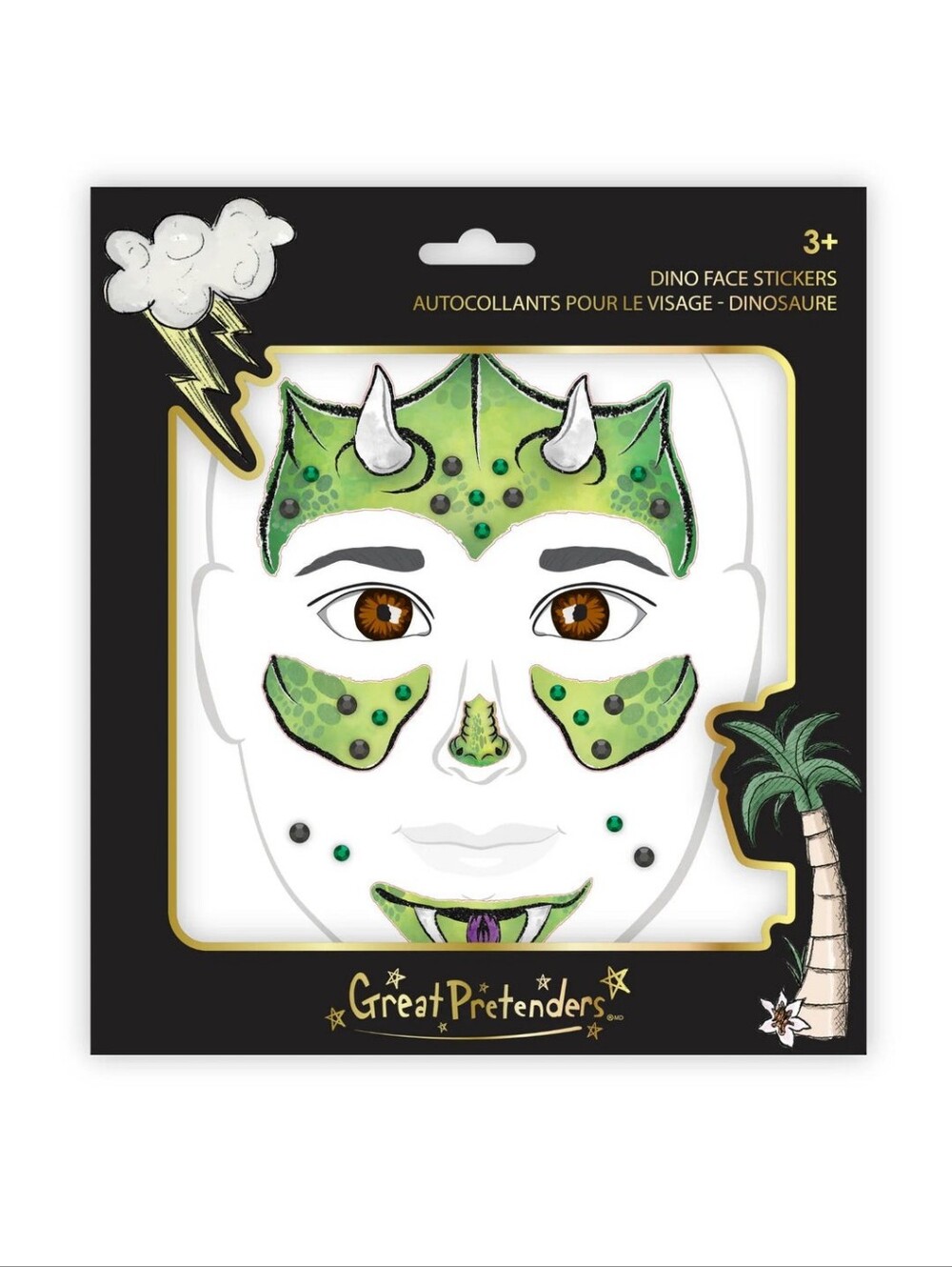 Dinosaur Face Stickers - SET OF 2